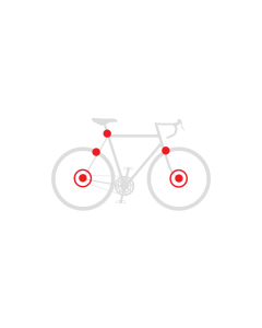 Set secures front wheel + rear wheel + seat post + brakes
