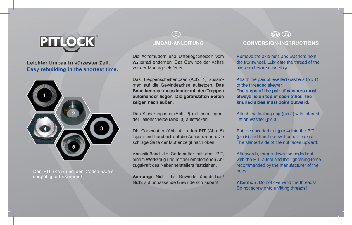 2. Thru Axle Conversion instruction